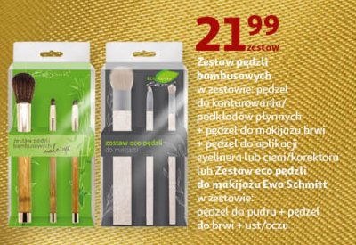 Zestaw pędzli bambusowych: pędzel do twarzy + pędzel do brwi + pędzel do oczu promocja