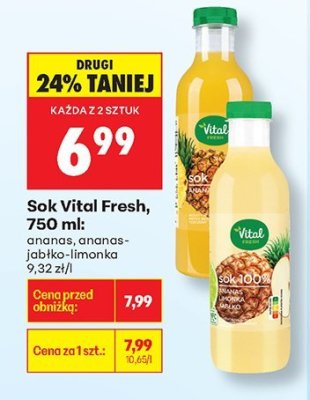 Sok Vital Fresh ananas promocja w Biedronka