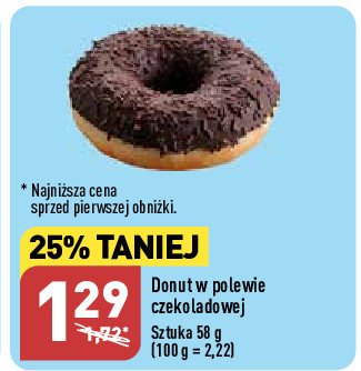 Donut z polew膮 czekoladow膮 promocja