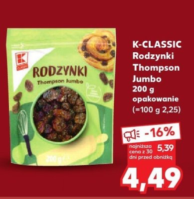 Rodzynki Thompson Jumbo promocja w Kaufland