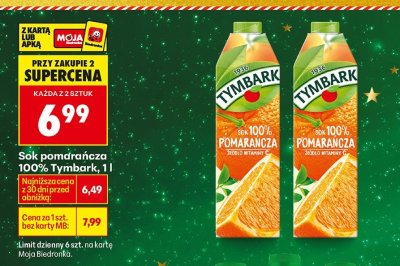 Sok pomarańcza 100%, 1l promocja w Biedronka