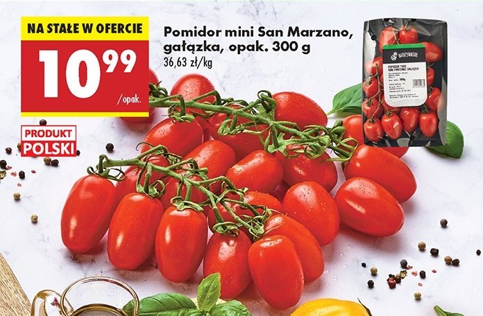 Pomidory mini san marzano gałązka promocja w Biedronka