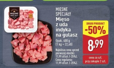 Mięso z uda indyka na gulasz Mięsne specjały zawsze świeże (aldi) promocja