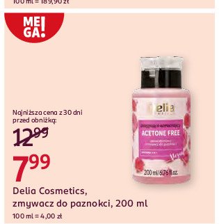 Zmywacz do paznokci DELIA CORAL promocja w Rossmann