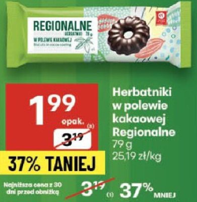 Herbatniki w polewie kakaowej Regionalne 79g promocja w Delikatesy Centrum
