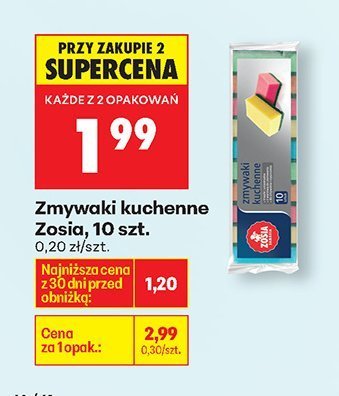 Zmywaki kuchenne Zosia, 10 szt. promocja w Biedronka