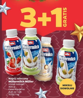 Napój mleczny Müllermilch, różne rodzaje 3+1 GRATIS promocja