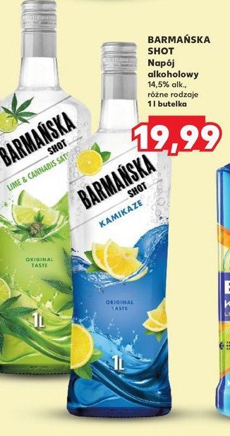 Wódka Barmańska shot lime & cannabis sativa promocja