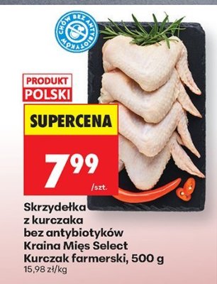 Skrzydełka z kurczaka bez antybiotyków Kraina Mięs Select Kurczak farmerski, 500 g promocja w Biedronka