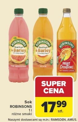 Sok Peach 500ml ROBINSONS promocja w Carrefour