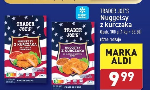 Nuggetsy z kurczaka fioletowe Trader joe's promocja w Aldi