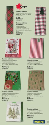 Torebka ozdobna papier laminowany błyszczący wym. (dł. x szer. x wys.): 26 x 13 x 32 cm, różne wzory promocja w Makro