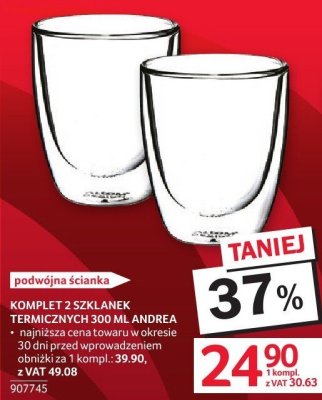 Komplet 2 szklanek termicznych 300 ml Andrea promocja w Selgros