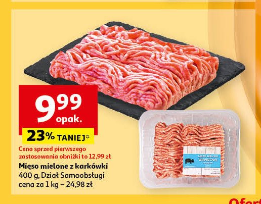 Mięso mielone z karkówki wieprzowej Auchan różnorodne (logo czerwone) promocja