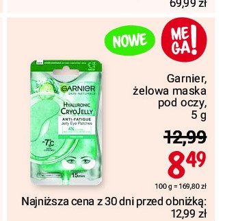 Płatki żelowe pod oczy Garnier hyaluronic cryo jelly promocja