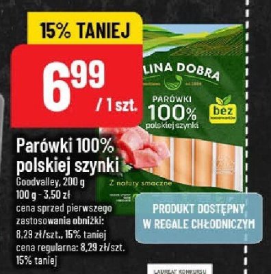 Parówki 100% polskiej szynki Dobrodziej promocja w POLOmarket