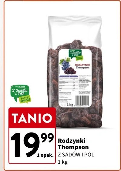 Rodzynki Z sadów i pól promocja w Intermarche