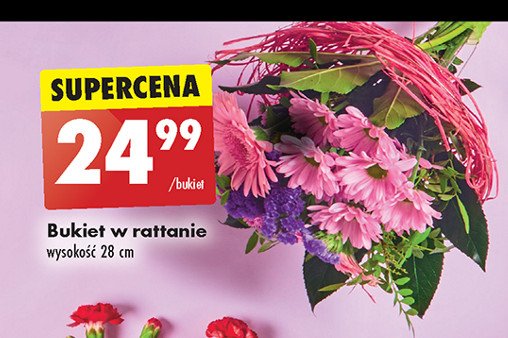 Bukiet kwiatków w rattanie promocja