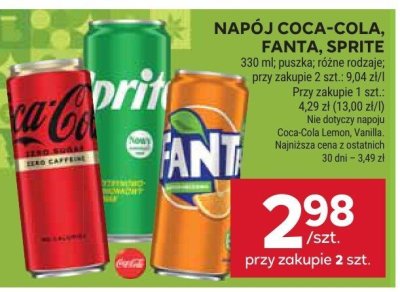 Napój Coca-Cola, Fanta, Sprite promocja w Stokrotka