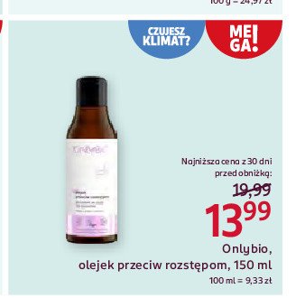 Olejek przeciw rozstępom Only bio Onlybio promocja