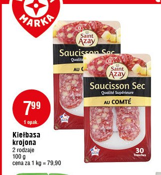 Kie艂basa wieprzowa z serem saucisson sec Wiod膮ca marka saint azay promocja