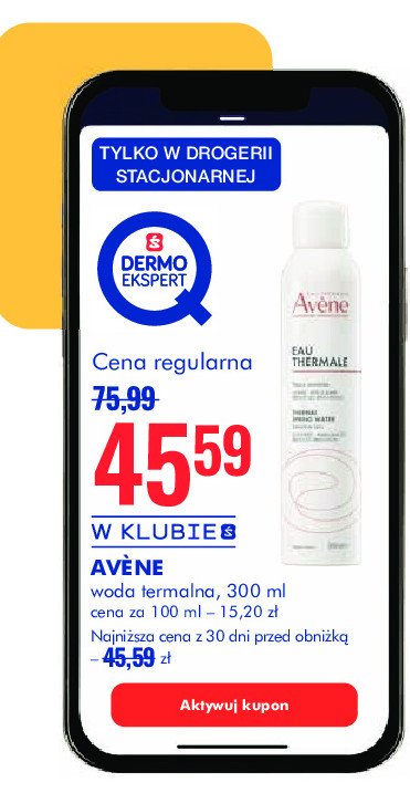 Woda termalna Avene eau thermale promocja