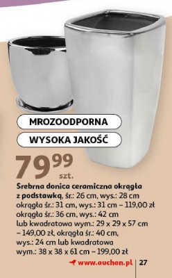 Donica ceramiczna kwadratowa mrozoodporna z podstawk膮 38 x 38 x 61 cm promocja