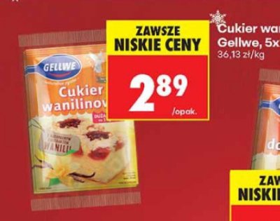 Cukier waniliowy Gellwe promocja w Biedronka