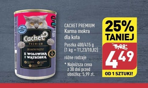 Karma dla kota wołowina i wątróbka Cachet promocja