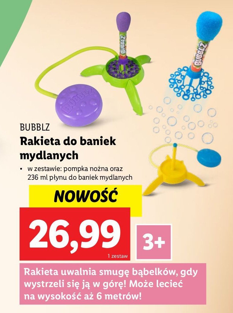 Rakieta do baniek mydlanych promocja w Lidl