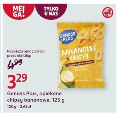 Chipsy bananowe Genuss Plus promocja w Rossmann