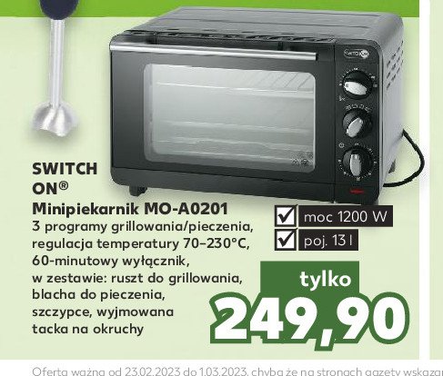 Piekarnik mini mo-b0201 Switch on promocja