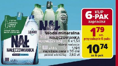 Woda delikatnie gazowana Nałęczowianka promocja w Carrefour