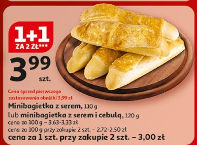 Minibagietka z serem lub minibagietka z serem i cebulą promocja w Auchan