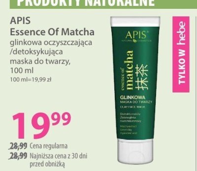 Maska APIS Essence Of Matcha glinkowa oczyszczająca /detoksykująca maska do twarzy promocja w Hebe