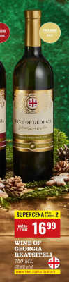 Wino Wine of Georgia Rkatsiteli półsłodkie białe medium sweet white wine promocja w Biedronka