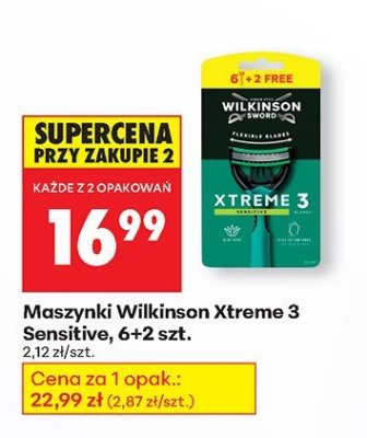 Maszynki Wilkinson Xtreme 3 Sensitive, 6+2 szt. promocja w Biedronka