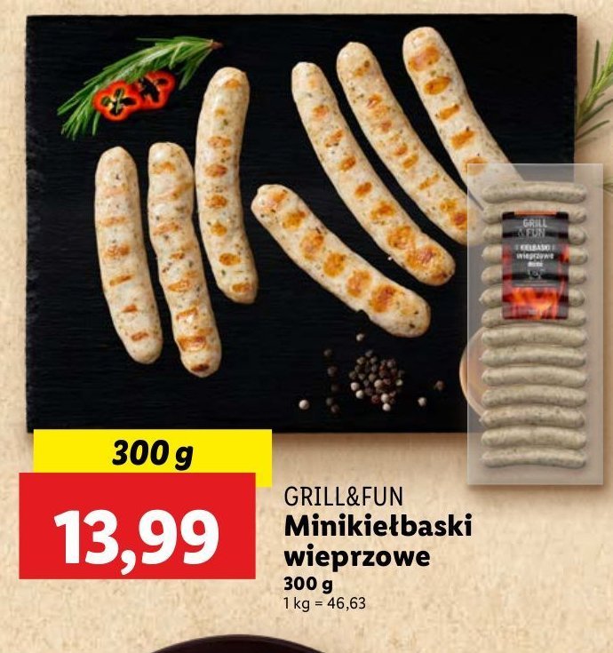 Kie艂baski grillowe surowe bia艂e Grill and fun promocja