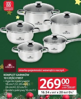 Komplet garnków 10 części First promocja w Selgros