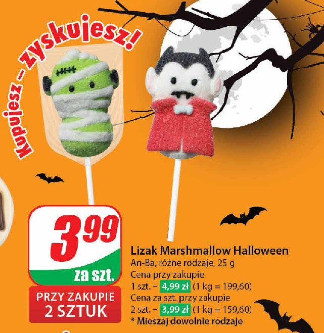 Lizak marshmallow halloween AN-BA promocja