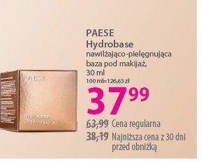 Baza pod makijaż hydrobase Paese promocja w Hebe