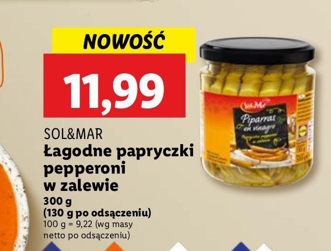 Papryczki pepperoni w occie Sol&mar promocja