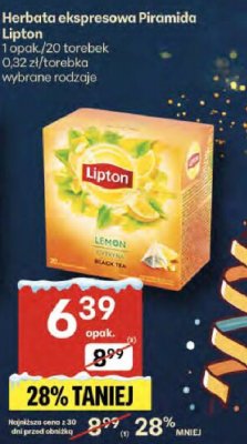 Herbata ekspresowa Piramida Lipton Lemon promocja w Delikatesy Centrum