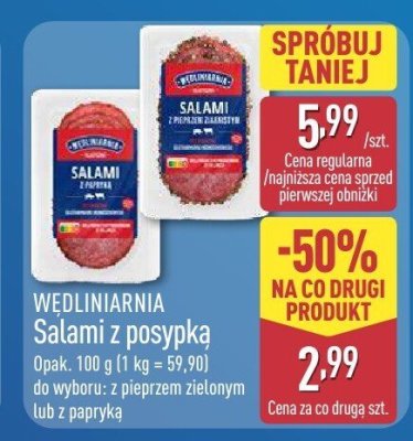 Salami z posypką z papryką promocja w Aldi
