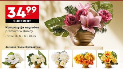 Kompozycja nagrobna premium w donicy Biedronka promocja w Biedronka