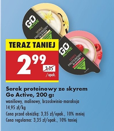 Serek proteinowy ze skyrem waniliowy Go active promocja w Biedronka