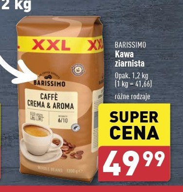 Kawa Barissimo caffe crema&aroma promocja