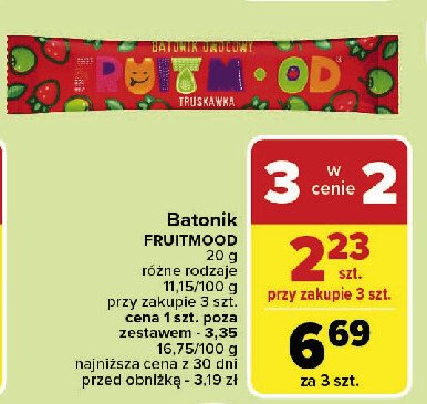 Baton truskawkowy promocja w Carrefour