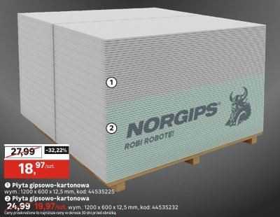 Płyta gipsowo-kartonowa NORGIPS promocja w Leroy Merlin