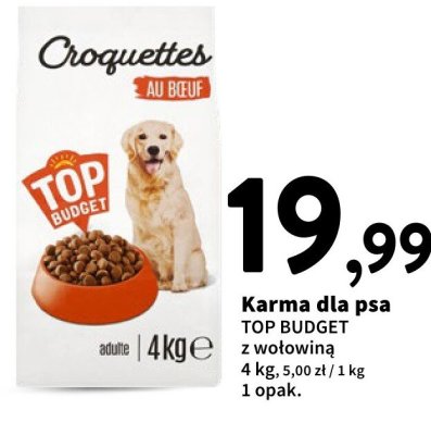 Karma dla psa z wołowiną TOP BUDGET promocja w Intermarche